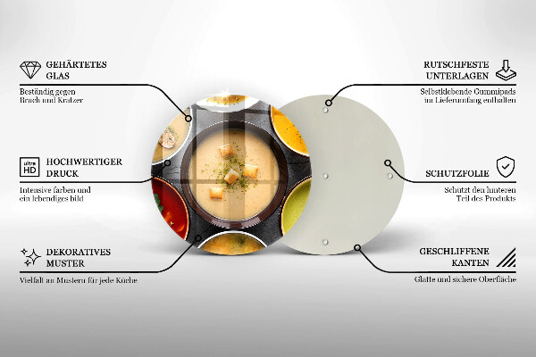 Kuchynská doska zo skla Farebné polievky