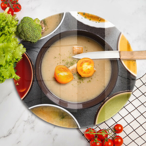 Kuchynská doska zo skla Farebné polievky