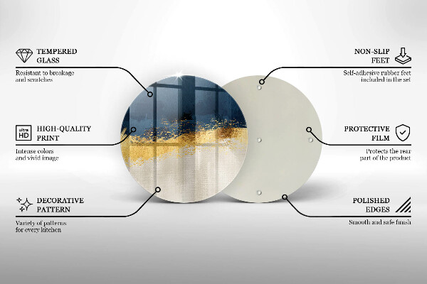 Kuchynská doska zo skla Zlatá abstrakcia