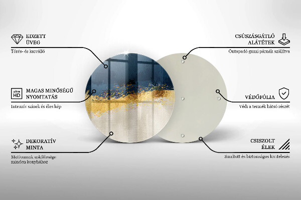 Kuchynská doska zo skla Zlatá abstrakcia
