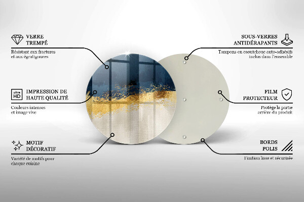Kuchynská doska zo skla Zlatá abstrakcia