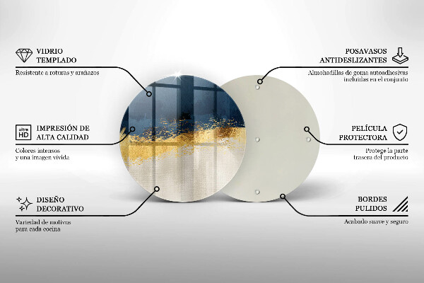 Kuchynská doska zo skla Zlatá abstrakcia