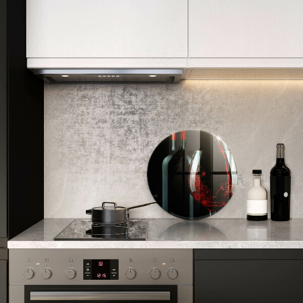 Kuchynská doska veľká zo skla Fľaša vína a pohár