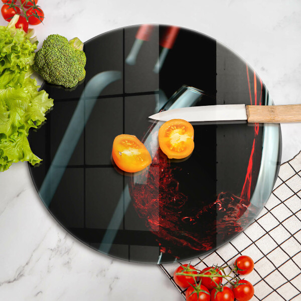 Kuchynská doska veľká zo skla Fľaša vína a pohár