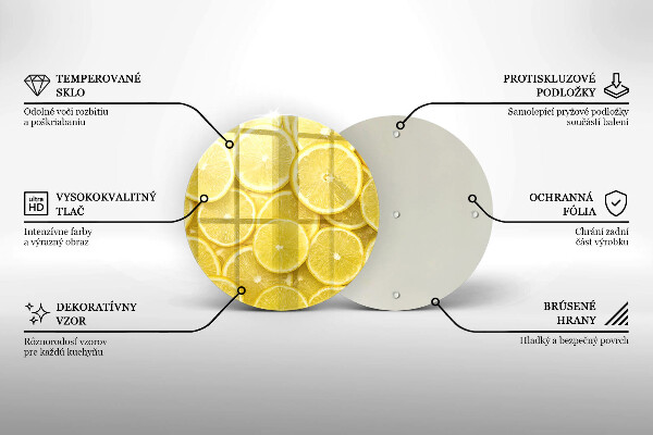 Kuchynská doska veľká zo skla Citrónové ovocie