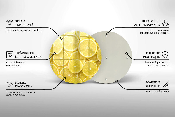 Kuchynská doska veľká zo skla Citrónové ovocie