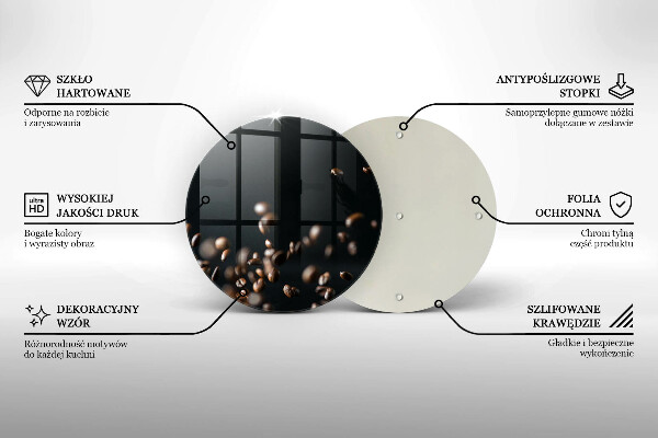 Kuchynská doska veľká zo skla Padajúce kávové zrná