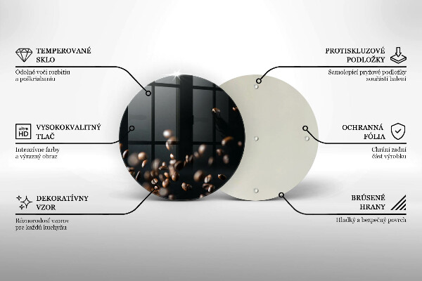 Kuchynská doska veľká zo skla Padajúce kávové zrná