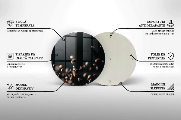 Kuchynská doska veľká zo skla Padajúce kávové zrná