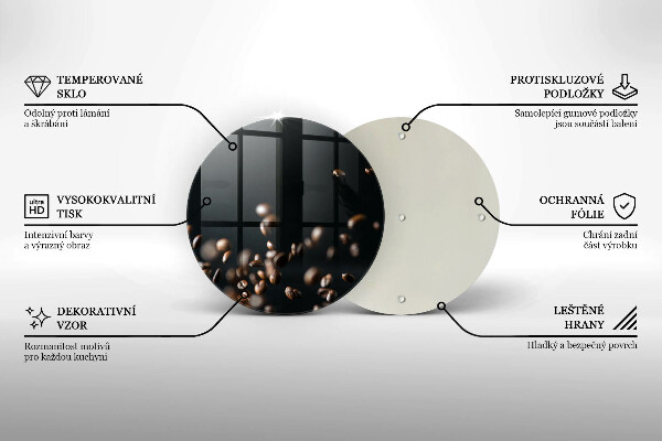 Kuchynská doska veľká zo skla Padajúce kávové zrná