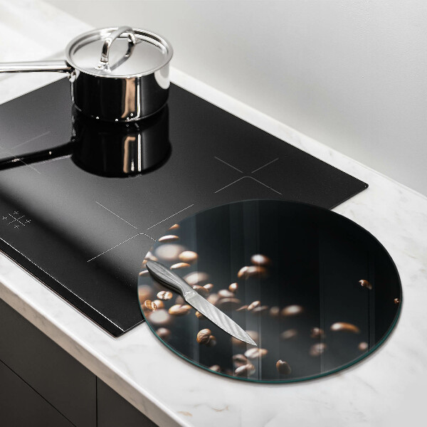 Kuchynská doska veľká zo skla Padajúce kávové zrná