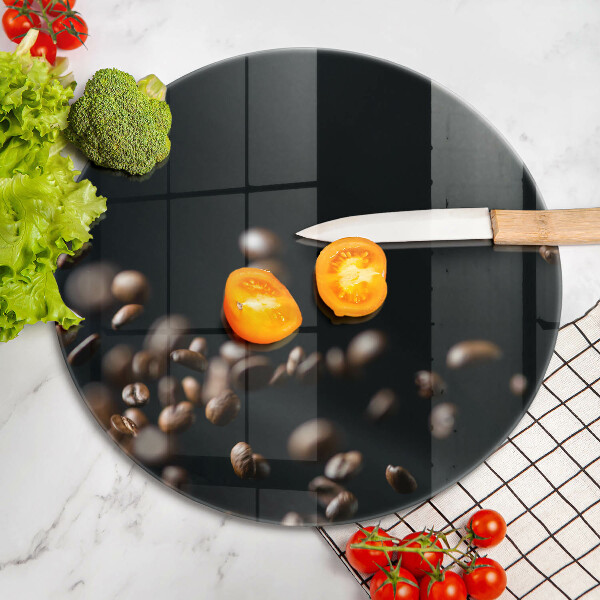 Kuchynská doska veľká zo skla Padajúce kávové zrná