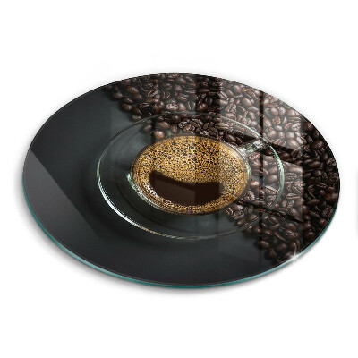 Kuchynská doska veľká zo skla Káva a fazuľa