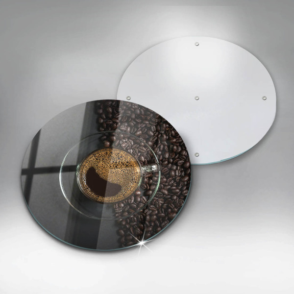 Kuchynská doska veľká zo skla Káva a fazuľa