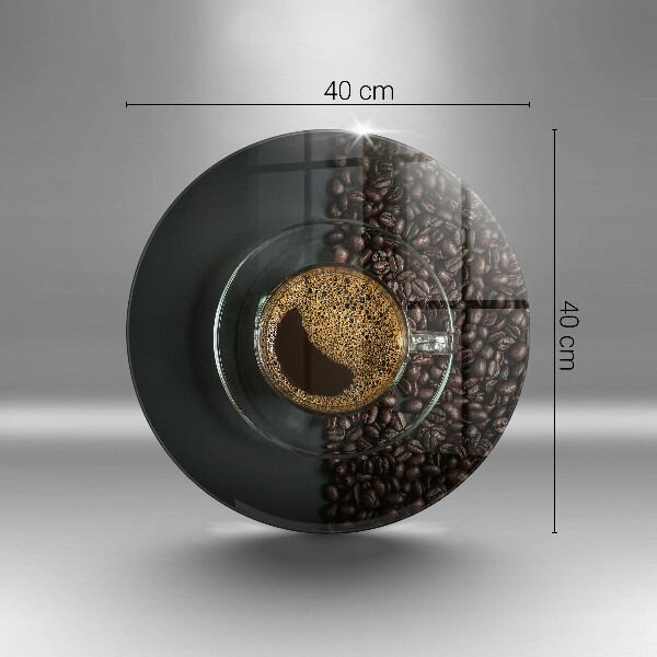 Kuchynská doska veľká zo skla Káva a fazuľa