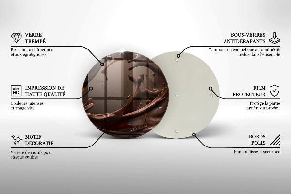 Kuchynská doska veľká zo skla Tekutá čokoláda