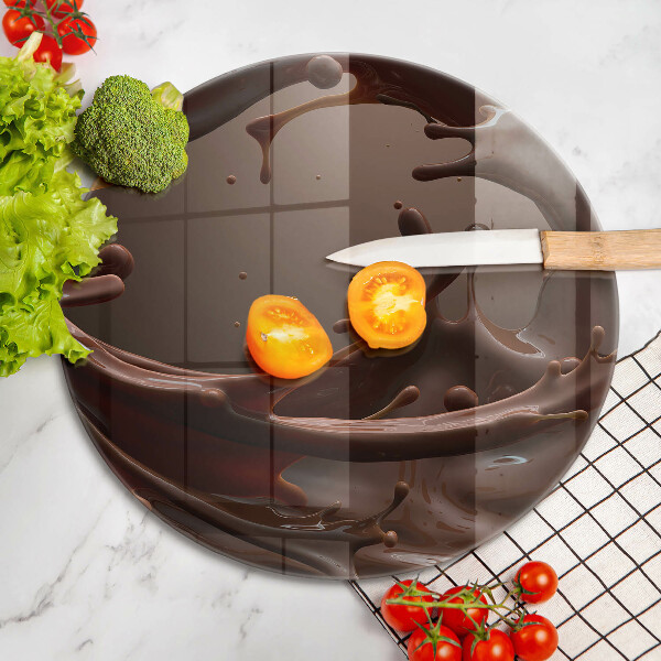 Kuchynská doska veľká zo skla Tekutá čokoláda