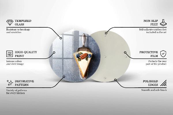 Kuchynská doska veľká zo skla Kúsok koláča