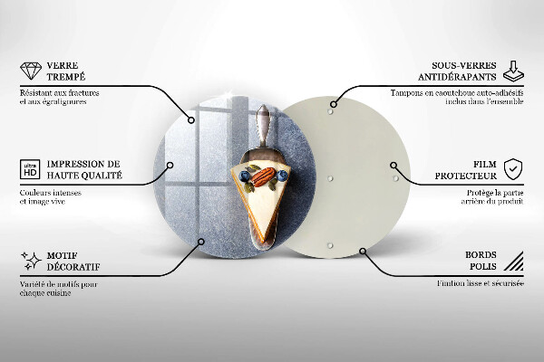 Kuchynská doska veľká zo skla Kúsok koláča