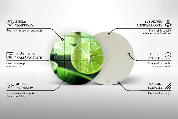 Kuchynská doska veľká zo skla Limetkový citrus