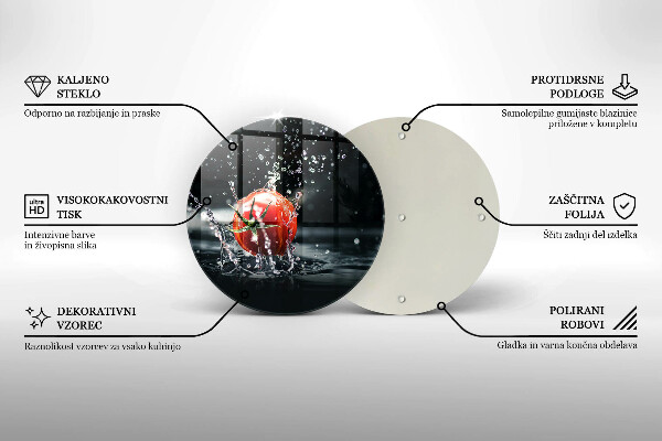 Kuchynská doska zo skla Paradajka vo vode
