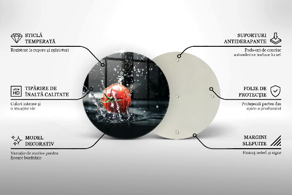 Kuchynská doska zo skla Paradajka vo vode