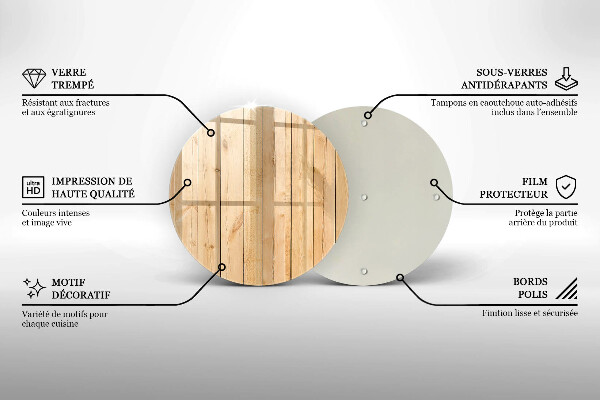Kuchynská doska zo skla Jemné drevené dosky