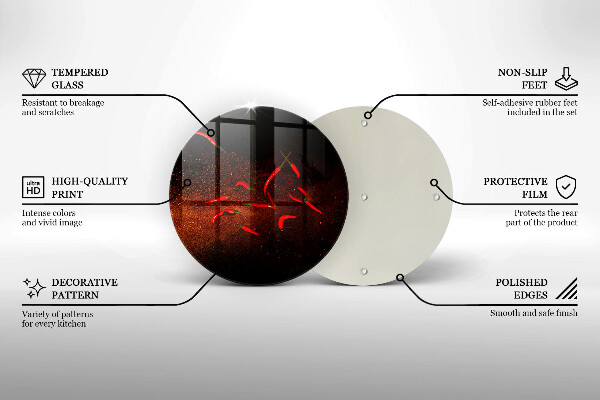 Kuchynská doska zo skla Horúce čili papričky