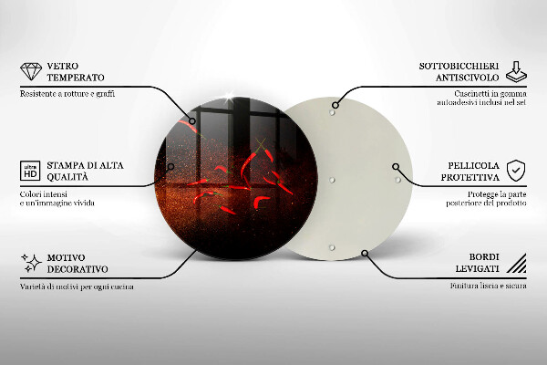 Kuchynská doska zo skla Horúce čili papričky