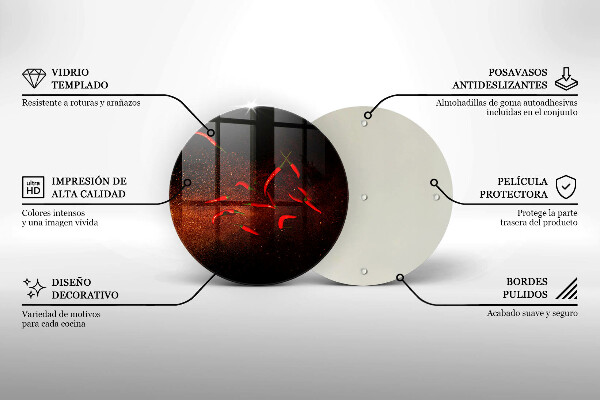 Kuchynská doska zo skla Horúce čili papričky