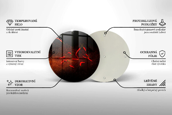 Kuchynská doska zo skla Horúce čili papričky