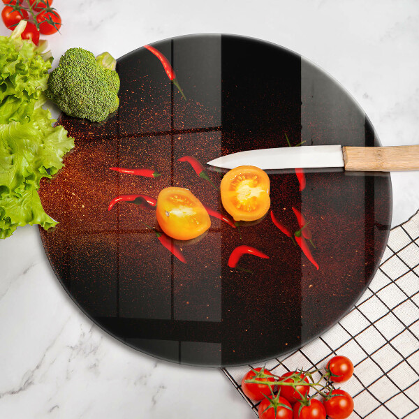 Kuchynská doska zo skla Horúce čili papričky