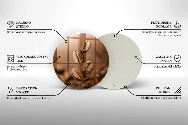Kuchynská doska zo skla Kávové zrná