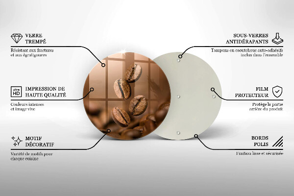 Kuchynská doska zo skla Kávové zrná