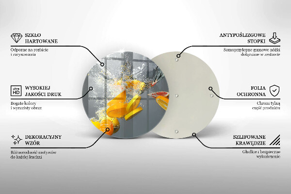 Kuchynská doska zo skla Citróny vo vode