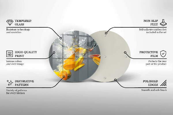 Kuchynská doska zo skla Citróny vo vode