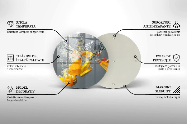 Kuchynská doska zo skla Citróny vo vode