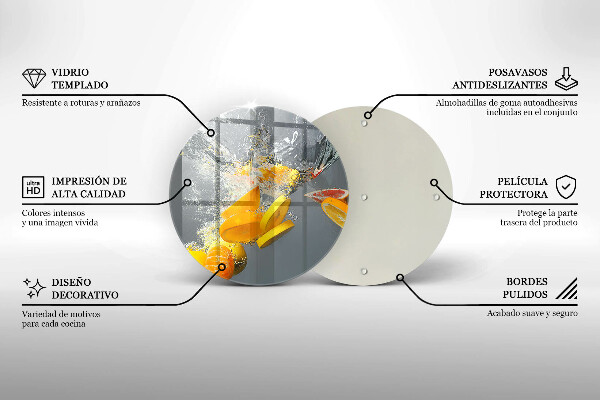 Kuchynská doska zo skla Citróny vo vode