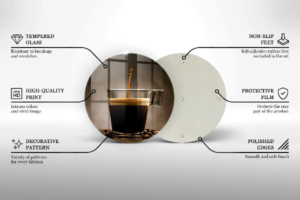 Kuchynská doska zo skla Sklo a kávové zrná