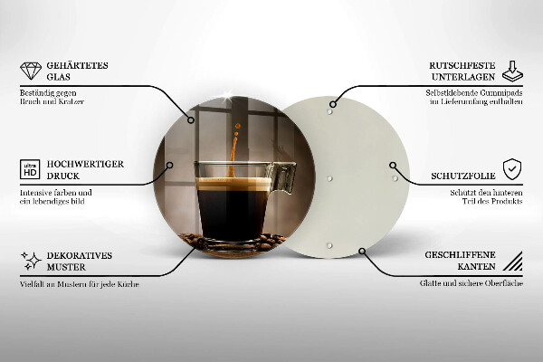 Kuchynská doska zo skla Sklo a kávové zrná