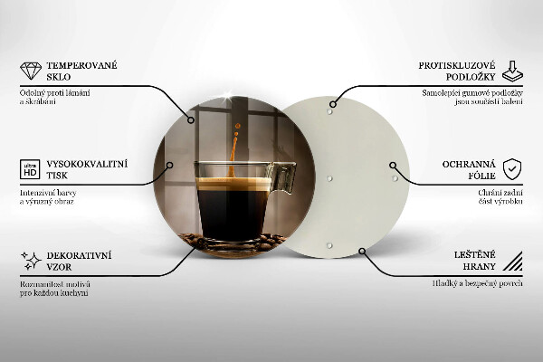 Kuchynská doska zo skla Sklo a kávové zrná
