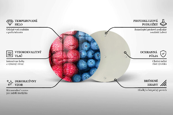 Kuchynská doska zo skla Plody maliny a čučoriedky