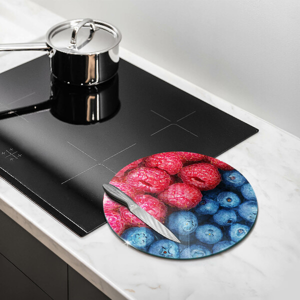 Kuchynská doska zo skla Plody maliny a čučoriedky