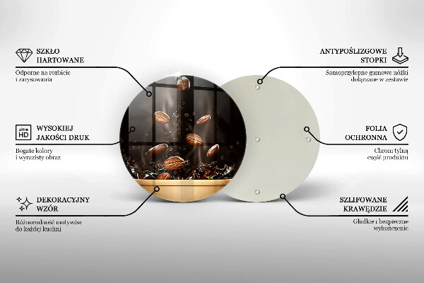 Kuchynská doska zo skla Horúce kávové zrná