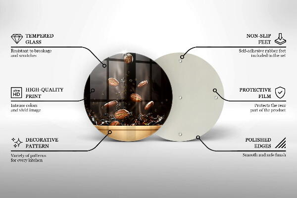 Kuchynská doska zo skla Horúce kávové zrná