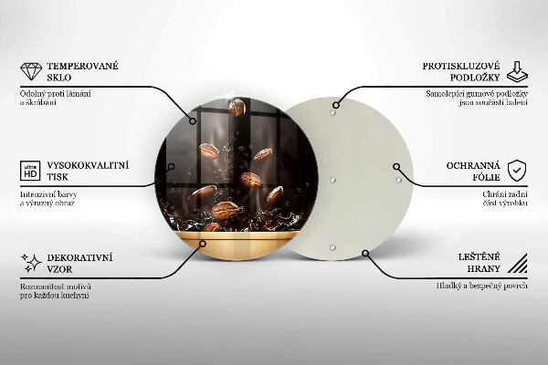 Kuchynská doska zo skla Horúce kávové zrná