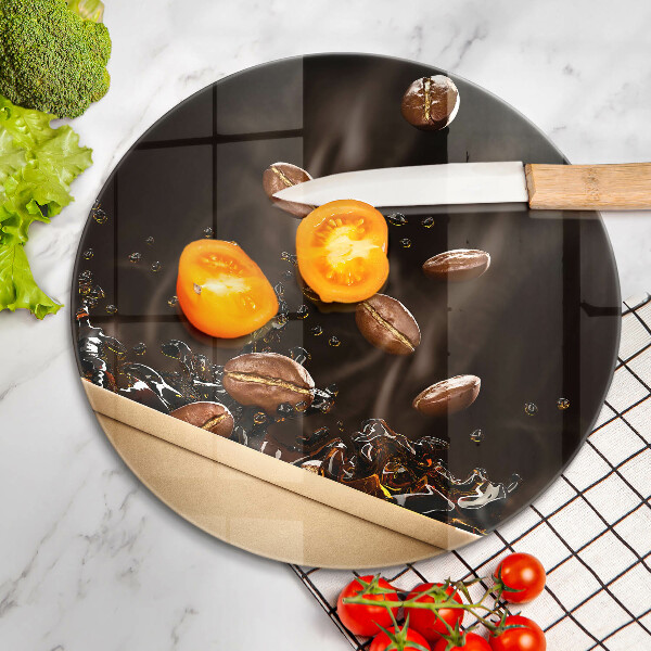 Kuchynská doska zo skla Horúce kávové zrná