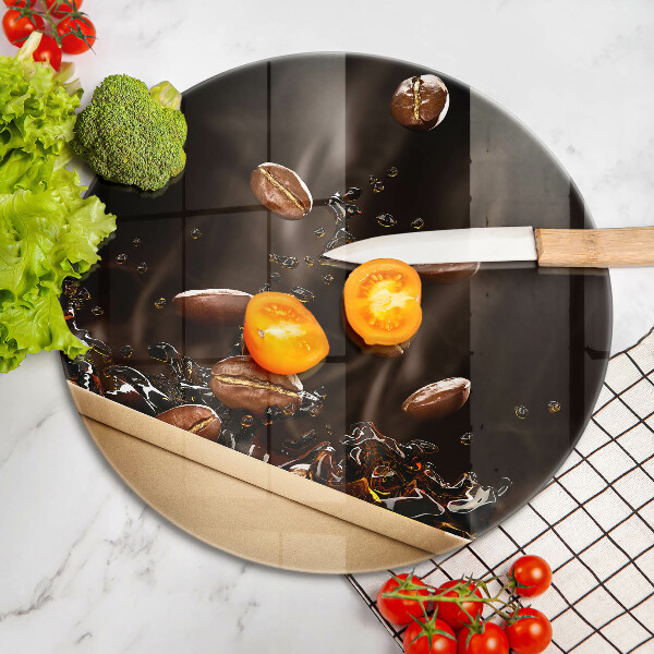 Kuchynská doska zo skla Horúce kávové zrná