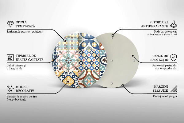 Kuchynská doska zo skla Dekoratívne dlaždice