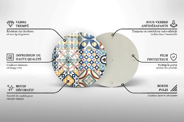 Kuchynská doska zo skla Dekoratívne dlaždice